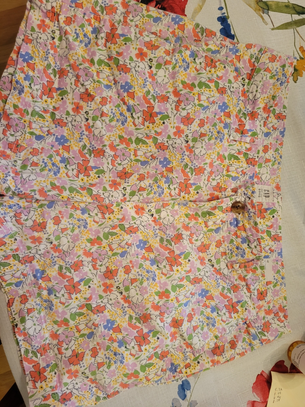 GAP Floral Cotton Shorts in Coral Multi Floral Print